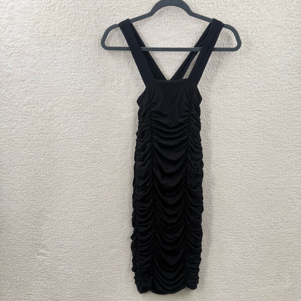 Motherhood Maternity Ruched Bodycon Mini Dress Black XS